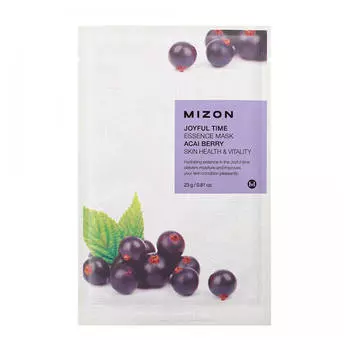 Тканевая маска для лица с экстрактом ягод асаи Mizon Joyful Time Essence Mask Acai Berry