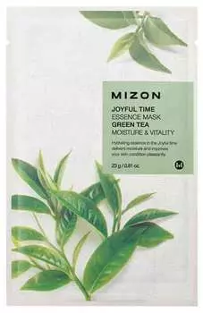 Тканевая маска для лица с экстрактом зелёного чая MIZON Joyful Time Essence Mask Green Tea