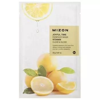 Тканевая маска для лица с витамином С Mizon Joyful Time Essence Mask Vitamin C