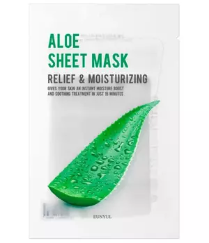 Тканевая маска с экстрактом алоэ, 22мл, EUNYUL EUNYUL Purity Aloe Sheet Mask, 22ml