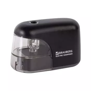 Точилка электрическая BRAUBERG Black Jack, питание от 4 батареек АА, доп. сменное лезвие