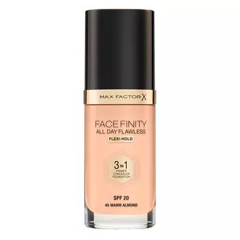 Тональная основа Max Factor Facefinity All Day Flawless 3-in-1, 45 тон warm almond