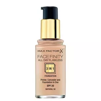 Тональная основа Max Factor Facefinity All Day Flawless 3-in-1, 50 тон natural