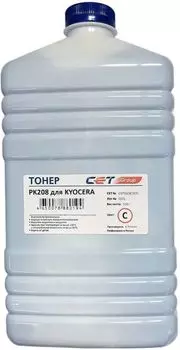 Тонер Cet PK208 OSP0208C-500 голубой бутылка 500гр. для принтера Kyocera Ecosys M5521cdn/M5526cdw/P5021cdn/P5026cdn