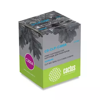 Тонер Картридж Cactus CS-CLP-C300A голубой для Samsung CLP-300/300N/CLX-3160N/3160FN (1000стр.)