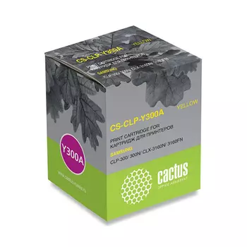 Тонер Картридж Cactus CS-CLP-Y300A желтый для Samsung CLP-300/300N/CLX-3160N/3160FN (1000стр.)