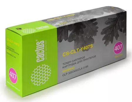 Тонер Картридж Cactus CS-CLT-Y407S желтый для Samsung CLP320/320n/325/CLX3185/3185n/3185fn (1000стр.
