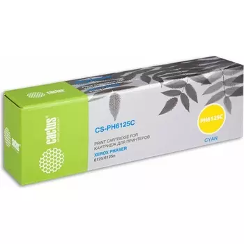 Тонер Картридж Cactus CS-PH6125C 106R01335 голубой для Xerox Phaser 6125 (1000стр.)