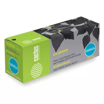 Тонер Картридж Cactus CS-Q6002A желтый для HP CLJ 1600/2600N/M1015/M1017 (2000стр.)