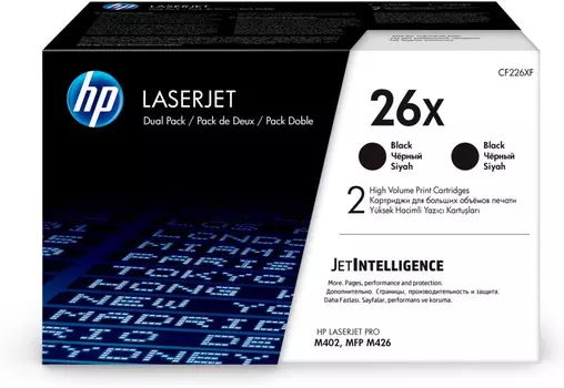 Тонер Картридж HP 26X CF226XD черный x2уп. (18000стр.) для HP LJ Pro M402/M426