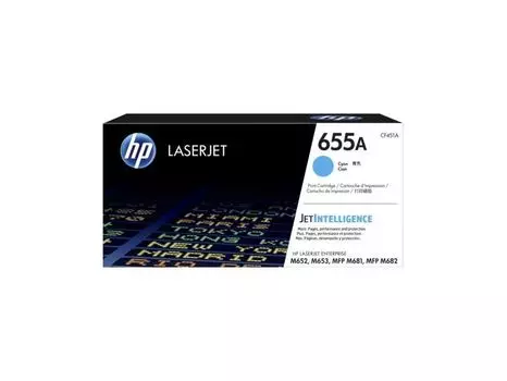 Тонер Картридж HP 655A CF451A голубой (10500стр.) для HP M652/653/M681/682