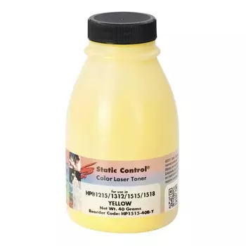 Тонер Static Control HP1515-40B-Y желтый флакон 40гр. для принтера HP CLJCP1215/1515/1518