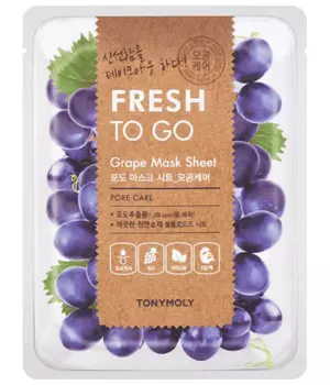 TONYMOLY Освежающая тканевая маска для лица с экстрактом винограда FRESH TO GO Grape Mask Sheet, 22г