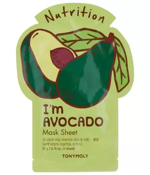 TONYMOLY Питательная тканевая маска для лица с экстрактом авокадо I'm AVOCADO Mask Sheet Nutrition, 21г