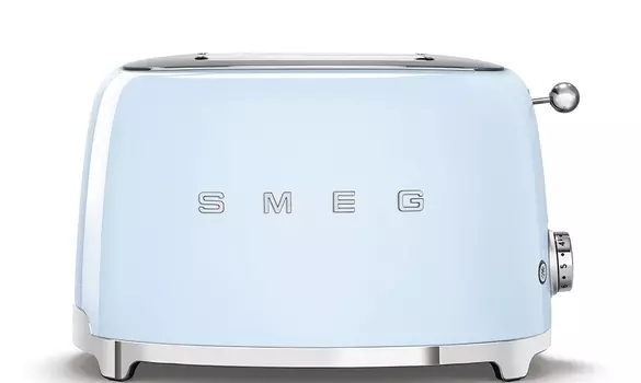 Тостер SMEG TSF01PBEU Стиль 50-х г, 2 ломтика, корпус из нержавеющей стали, 6 уровней поджаривания, голубой
