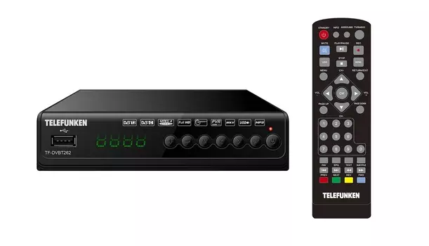 TV-тюнер DVB-T2/C Telefunken TF-DVBT262, черный
