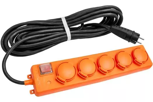 Удлинитель 5х10м с заземл. 16А IP44 У10-026 с выкл. с индик. КГ 3х1.5 розетки с защ. крышкой UNIVersal 9634138
