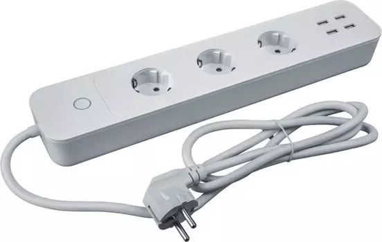 Удлинитель с управлением по WI-FI 3х1.5м +4USB NSH-PE-01 с заземл. 16А бел. Navigator 14557