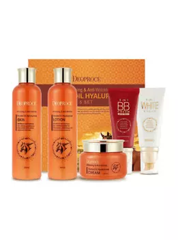 Уходовый набор DEOPROCE WHITENING &amp; ANTI-WRINKLE HORSE OIL HYALURONE 5 SET