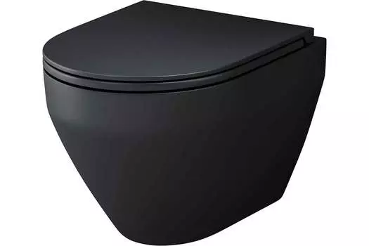 Унитаз подвесной AM.PM Spirit 2.0 C701700MBSC безободковый с сиденьем черный