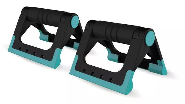 Упоры для отжиманий INDIGO складные IN307 16*12,5 см Черно-бирюзовый