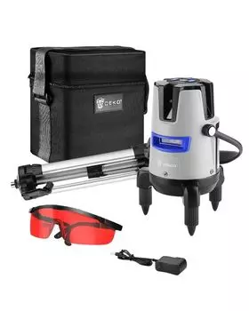 Уровень лазерный самовыравнивающийся DEKO LL57 PRO SET 2 со штативом 1 м (5 линий, красный луч)