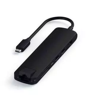 USB-C адаптер Satechi Type-C Slim Multiport with Ethernet Adapter черный