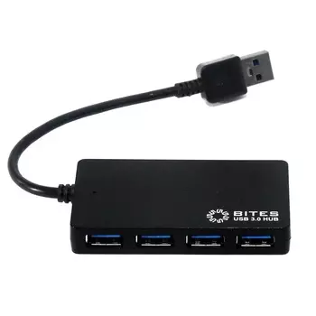 USB-концентратор 5bites 4xUSB 3.0 USB Plug HB34-312BK Black