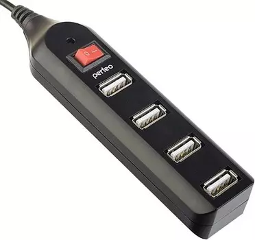 USB-концентратор Perfeo USB-HUB 4 Ports Black PF-HYD-6001H / PF_A4884