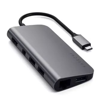 USB-концентратор Satechi Aluminum Type-C Multimedia Adapter Space Grey ST-TCMM8PAM