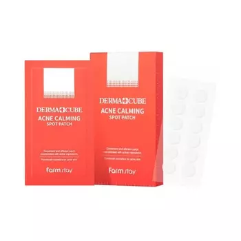 Успокаивающие патчи локального применения для проблемной кожи, 10шт*12, FarmStay FarmStay DERMA CUBE Acne Calming Spot Patch, 10pcs*12