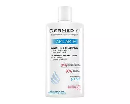 Успокаивающий шампунь Dermedic Capilarte для волос и чувствительной кожи головы 300 мл