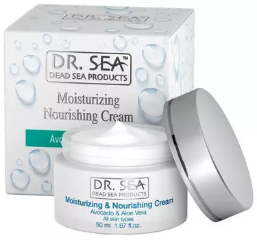 Увлажняющий и питательный крем Dr. Sea с маслом авокадо и экстрактом алоэ вера 50 мл