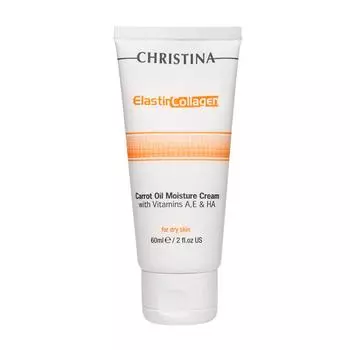 Увлажняющий крем с морковным маслом Christina Elastin Collagen Carrot Oil Moisture Cream with Vit. A, E &amp; HA, 60 мл