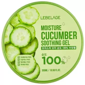 Увлажняющий успокаивающий гель с огурцом, 300мл, LEBELAGE LEBELAGE Moisture Cucumber Purity 100% Soothing Gel, 300ml