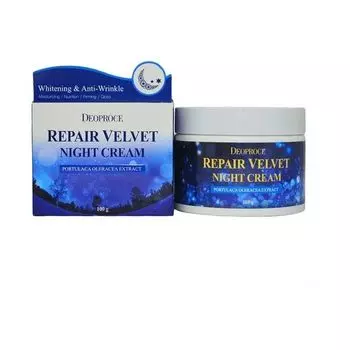 Увлажняющий восстанавливающий ночной крем Deoproce для лица с экстрактом портулака