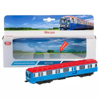 Вагон метро 18,5 см металлический инерционный,свет,звук 271805, Технопарк SB-14-01-WB