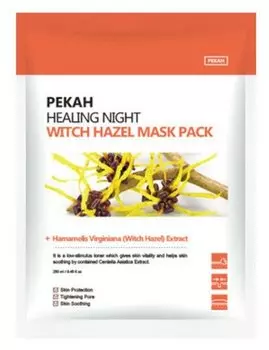 Вечерняя тканевая маска Pekah для сужения пор с экстрактом гамамелиса, 25мл