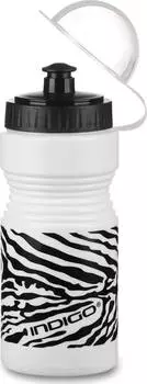 Вело Фляга детская INDIGO ZEBRA с защитой от пыли, IN035, Белый, 550 мл