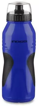 Вело Фляга INDIGO COMFORT с защитой от пыли антискользящая, IN037, Сине-черный, 600 мл