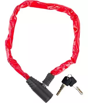 Вело Замок GOLDEN KEY Цепь (цветная оплетка) GK-105.109 3,5см*1200мм Красный