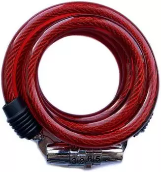 Вело Замок GOLDEN KEY кодовый (4цифры) GK-102.701 10*1000мм Красный