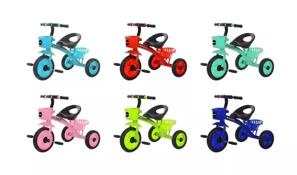 Велосипед 3 колесные Пони, 10/8' кол. 6 цветов, 2 корзины 641331