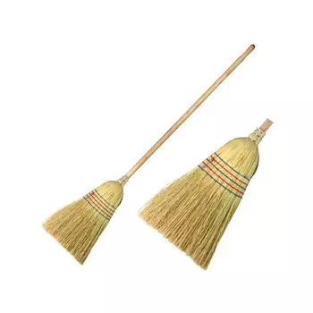Веник-метла сорго ЛАЙМА 2, натуральный, прошивной, с деревянным черенком 95 см, БОЛЬШОЙ, 450*330мм