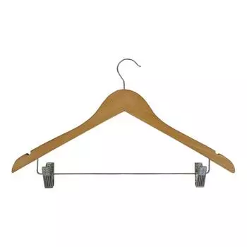 Вешалка деревянная W2-C с клипсами