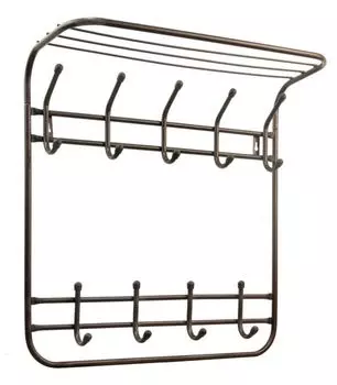 Вешалка настенная "Комфорт" 2-х ярусная, ИСТОК, 550*585*220 мм, 5/4 кр. медный антик, ВНК541