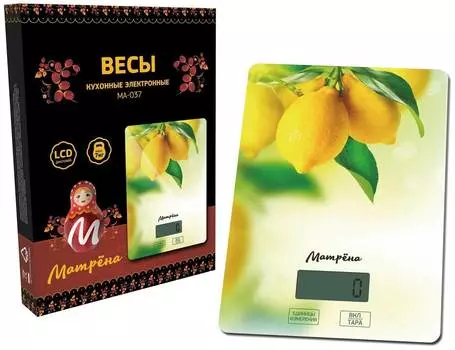 Весы кухонные электронные Матрена МА-037 лимон