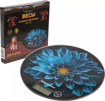 Весы кухонные электронные Матрена МА-197, 7 кг, голубой цветок