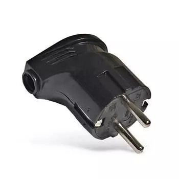 Вилка электрич. с заземл. угл. черн. 16А 250В (еврослот) UNIVersal А0105