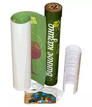 Винное казино. Холст 110*50см в тубусе + фишки+перчатка сомелье+правила. Возраст 18+